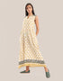 Sleeveless long dress with asymmetric hemline
